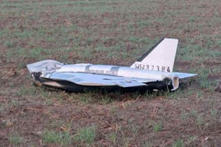 A damaged drone lies after falling in the eastern Polish village of Czosnowka, in this picture obtained from social media, in Czosnowka, Poland